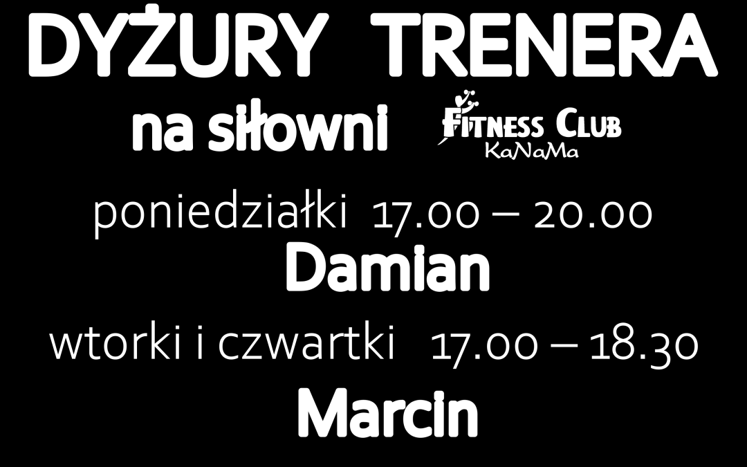 Dyżury trenera na siłowni